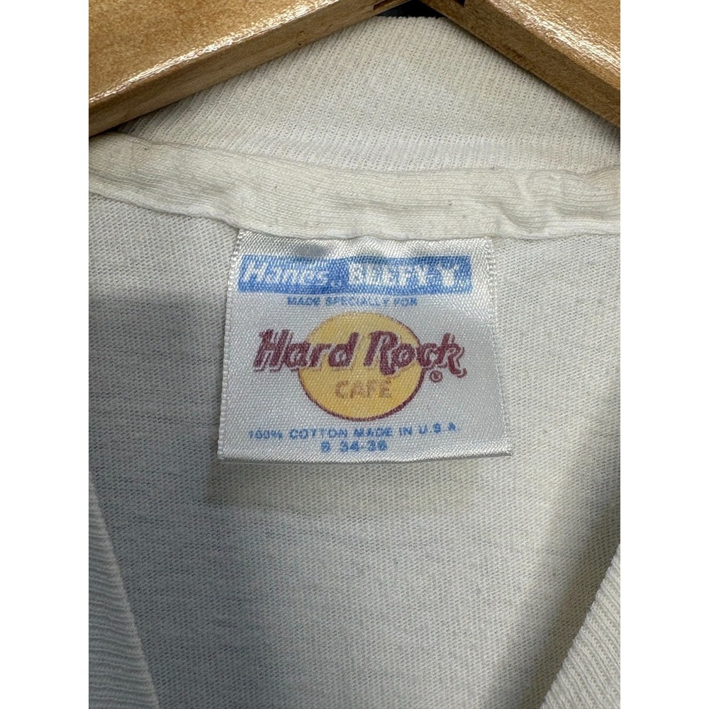 Hard Rock Cafe Las Vegas T-Shirt Mens White 34-36 Vintage 90s Hanes Beefy - Picture 4 of 5